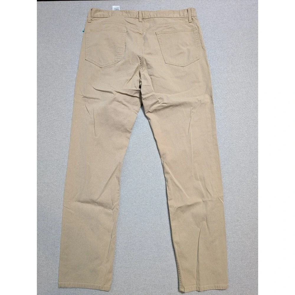 Banana Republic Washwell Mens 36x32 Pants Linen Workwear Khaki Slim Fit Blend